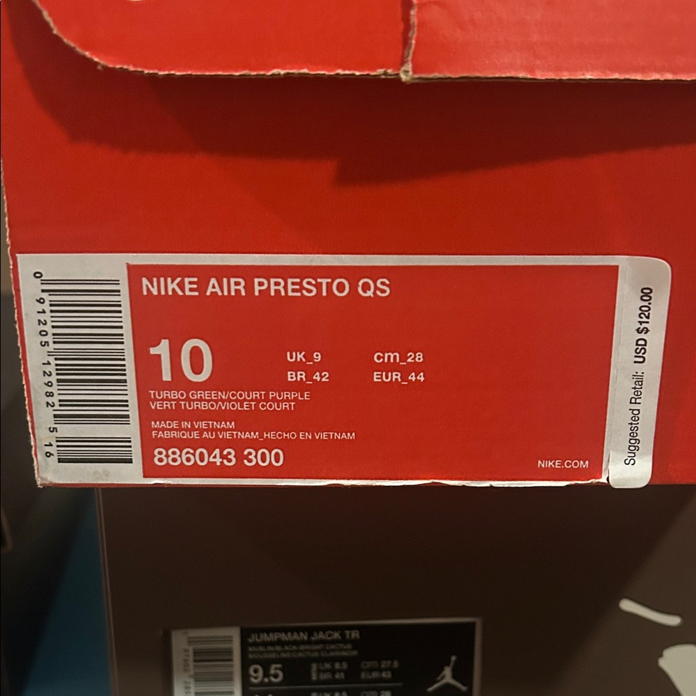 Nike Air Presto QS in Turbo Green and Court Purple